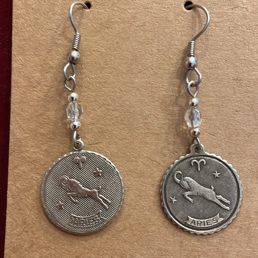 Vintage Boho zodiac earrings for March Aries! 80’s 90’s Summer Fun!!